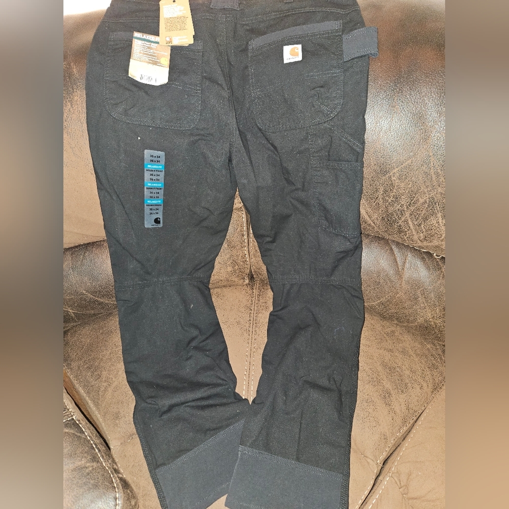 Carhartt Rugged Flex Steel double front utility black jeans size 36W 34L